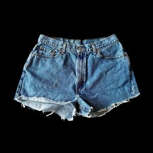 Levis 512 Vintage High Waisted Denim Cut Off Shorts Sz 29.5